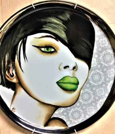 Au Vert Design intitulée "Au Vert" par Fleurlise Artiste Peintre Et Sculpteur A, Œuvre d'art originale, Art de la table