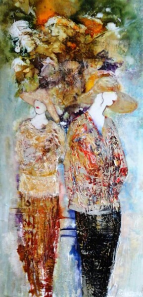 Painting titled "Maternité" by Chantal Longeon, Original Artwork