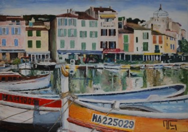 Painting titled "Bienvenue au port d…" by Alain Fleury, Original Artwork