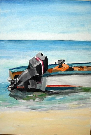 Painting titled "saintoise  bateau t…" by Alain Fleury, Original Artwork