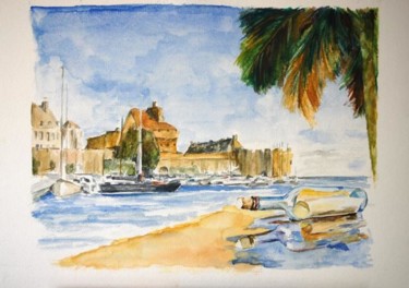 Painting titled "De Saint Malo à la…" by Alain Fleury, Original Artwork