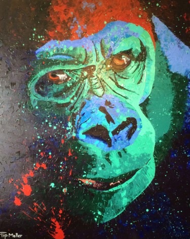 Gorilla Pintura titulada "Gorilla" por Flip Moller, Obra de arte original, Acrílico