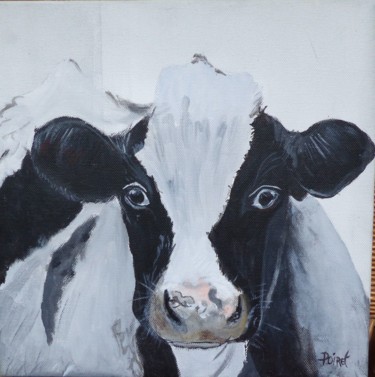 Peinture intitulée "Vache, holstein, no…" par Artea, Œuvre d'art originale, Acrylique