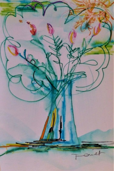 Peinture intitulée "Arbre de naissance" par Artea, Œuvre d'art originale, Crayon