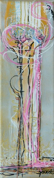Schilderij getiteld "Flamant rose" door Artea, Origineel Kunstwerk, Acryl