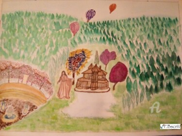 Painting titled "Once upon a time" by Fbscnv, Original Artwork, Watercolor