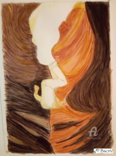 Pintura intitulada "Ombre et lumière" por Fbscnv, Obras de arte originais, Aquarela