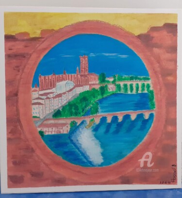Painting titled "vue d'albi" by Fbscnv, Original Artwork, Acrylic