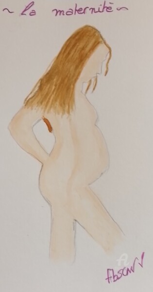 Dessin intitulée "la maternité" par Fbscnv, Œuvre d'art originale, Crayon