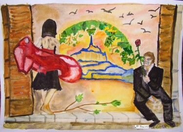 Malarstwo zatytułowany „l'envol” autorstwa Fbscnv, Oryginalna praca, Akwarela