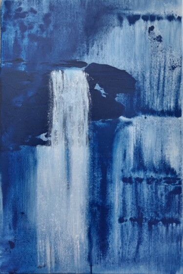 Peinture intitulée "Indigo Blues 8" par Flo.Lysine, Œuvre d'art originale, Acrylique Monté sur Châssis en bois