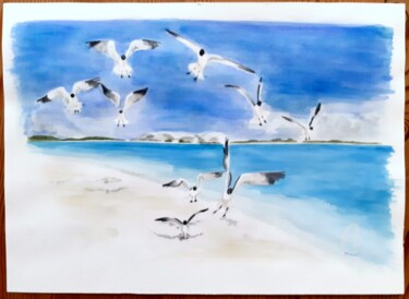Painting titled "Aquarelle marine -…" by Florence Mignot, Original Artwork, Watercolor