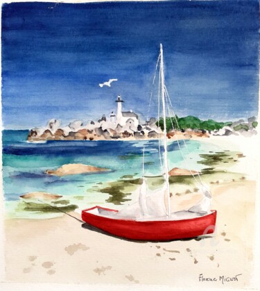 Painting titled "Aquarelle marine -…" by Florence Mignot, Original Artwork, Watercolor