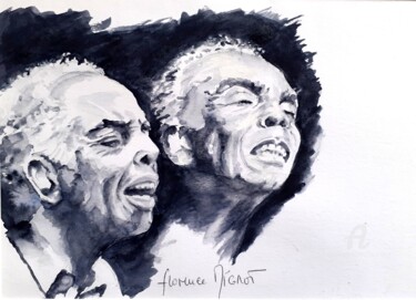 Dibujo titulada "Portrait Gilberto G…" por Florence Mignot, Obra de arte original, Carbón
