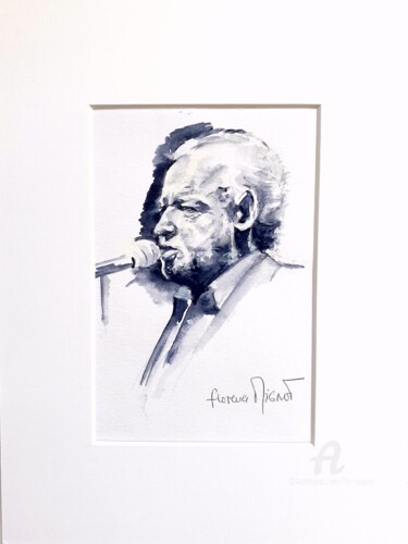 Drawing titled "Joe Cocker" by Florence Mignot, Original Artwork, Charcoal