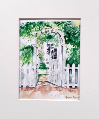 Peinture intitulée "Porte du jardin" par Florence Mignot, Œuvre d'art originale, Aquarelle