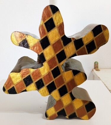 Sculpture intitulée "PUZZLE  ACROBATE" par Flod, Œuvre d'art originale, Acrylique