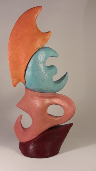 Sculpture titled "Totem" by Florence Faure, Original Artwork, Terra cotta