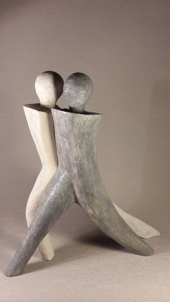 Скульптура под названием "Duo" - Florence Faure, Подлинное произведение искусства, Терракота