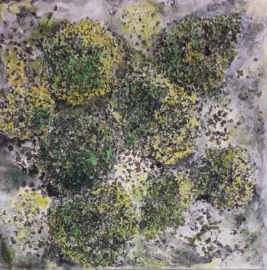 Collages intitolato "Lichen" da Florence Faure, Opera d'arte originale, Acrilico