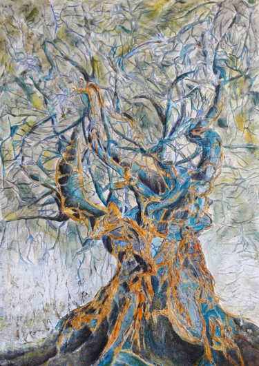 Painting titled "Arbre de vie" by Florence Faure, Original Artwork, Oil