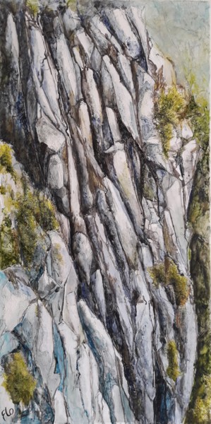 Painting titled "Verticalité" by Florence Faure, Original Artwork, Oil