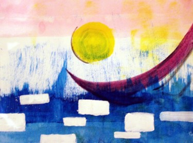Painting titled "Sunrise" by Flo Klavaro, Original Artwork, Acrylic