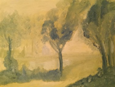 Painting titled "Arbre vert" by Anne Flora De Negroni, Original Artwork