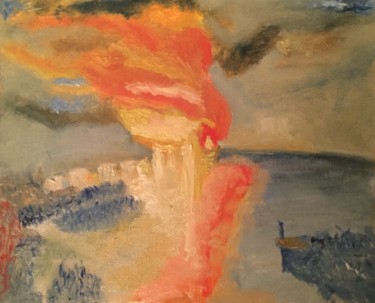 Painting titled "Feu" by Anne Flora De Negroni, Original Artwork