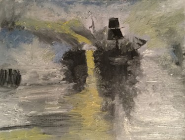 Painting titled "Hommage à Turner 2" by Anne Flora De Negroni, Original Artwork