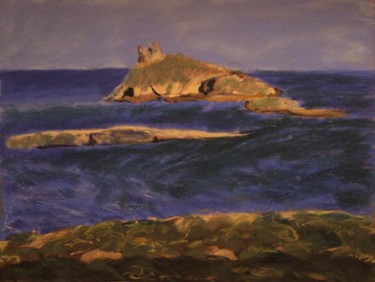 Dibujo titulada "Îles Finocchiarola" por Anne Flora De Negroni, Obra de arte original, Pastel