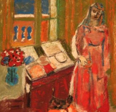 Dessin intitulée "Hommage à Pierre Bo…" par Anne Flora De Negroni, Œuvre d'art originale, Pastel