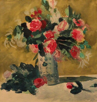 Peinture intitulée "Fleurs 2" par Anne Flora De Negroni, Œuvre d'art originale, Aquarelle