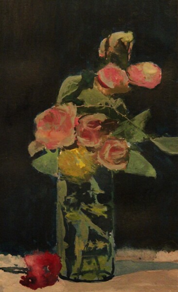 Fleurs 3 Peinture intitulée "Fleurs 3" par Anne Flora De Negroni, Œuvre d'art originale, Aquarelle
