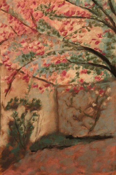 Le cerisier japonais Dessin intitulée "Le cerisier japonais" par Anne Flora De Negroni, Œuvre d'art originale, Pastel