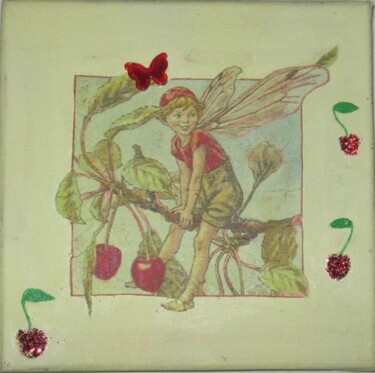 Peinture intitulée "ELFE JAUNE" par Flora I., Œuvre d'art originale