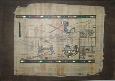 Painting titled "EGYPTE : PAPYRUS OS…" by Flora I., Original Artwork