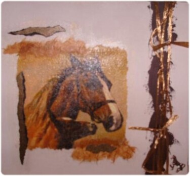 Painting titled "MON CHEVAL" by Flora I., Original Artwork