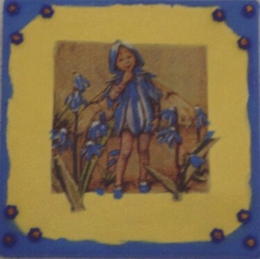 Pintura intitulada "ELFE BLEU" por Flora I., Obras de arte originais