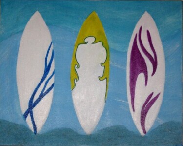 Malerei mit dem Titel "SURFING" von Flora I., Original-Kunstwerk