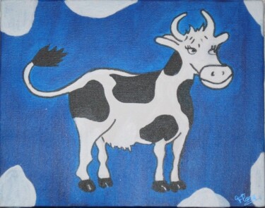 Peinture intitulée "VACHE COQUETTE" par Flora I., Œuvre d'art originale