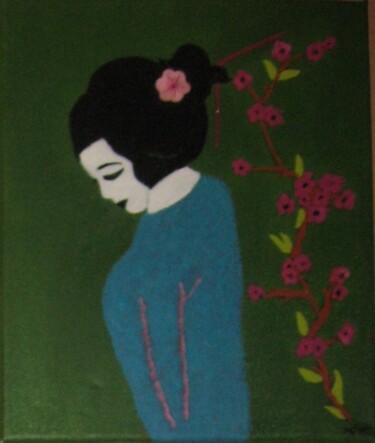 Malerei mit dem Titel "JAPON : ZEN ATTITUD…" von Flora I., Original-Kunstwerk