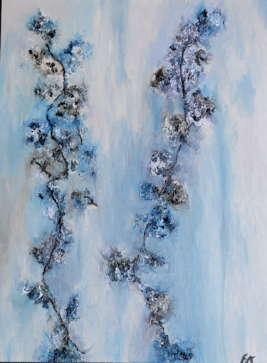 Peinture intitulée "Les cerisiers" par Florence Albert, Œuvre d'art originale, Huile