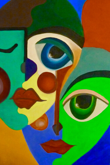 Peinture intitulée ""Mascarade"" par Florence Albert, Œuvre d'art originale, Huile