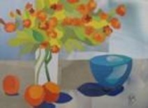 Pintura titulada "Fruits and flowers 5" por Florbela Moreira, Obra de arte original, Oleo