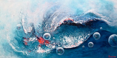 Pintura intitulada "L'échappée bulles" por Flore Castain, Obras de arte originais, Acrílico