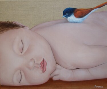 Painting titled "" L'oiseau de la vi…" by Flore Castain, Original Artwork, Acrylic