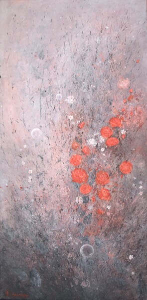 Peinture intitulée "" Bulles de rosée "" par Flore Castain, Œuvre d'art originale, Acrylique