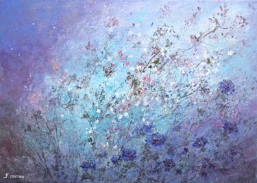 Schilderij getiteld "" BLEUET DE TOI "" door Flore Castain, Origineel Kunstwerk, Acryl