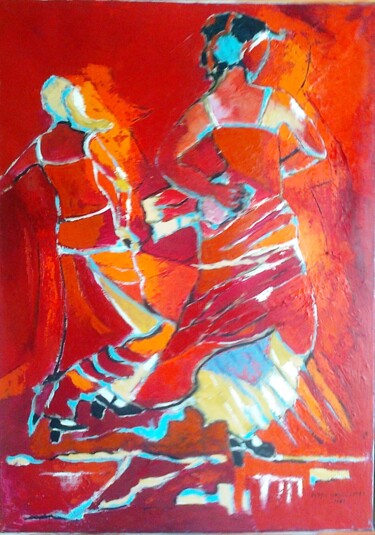 Peinture intitulée "danseuses-flamenco.…" par Flore Depes, Œuvre d'art originale